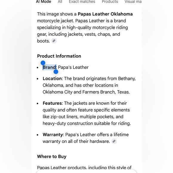 Papa’s Oklahoma Leather Motorcycle Jacket with zipout lining - Picture 10 of 10